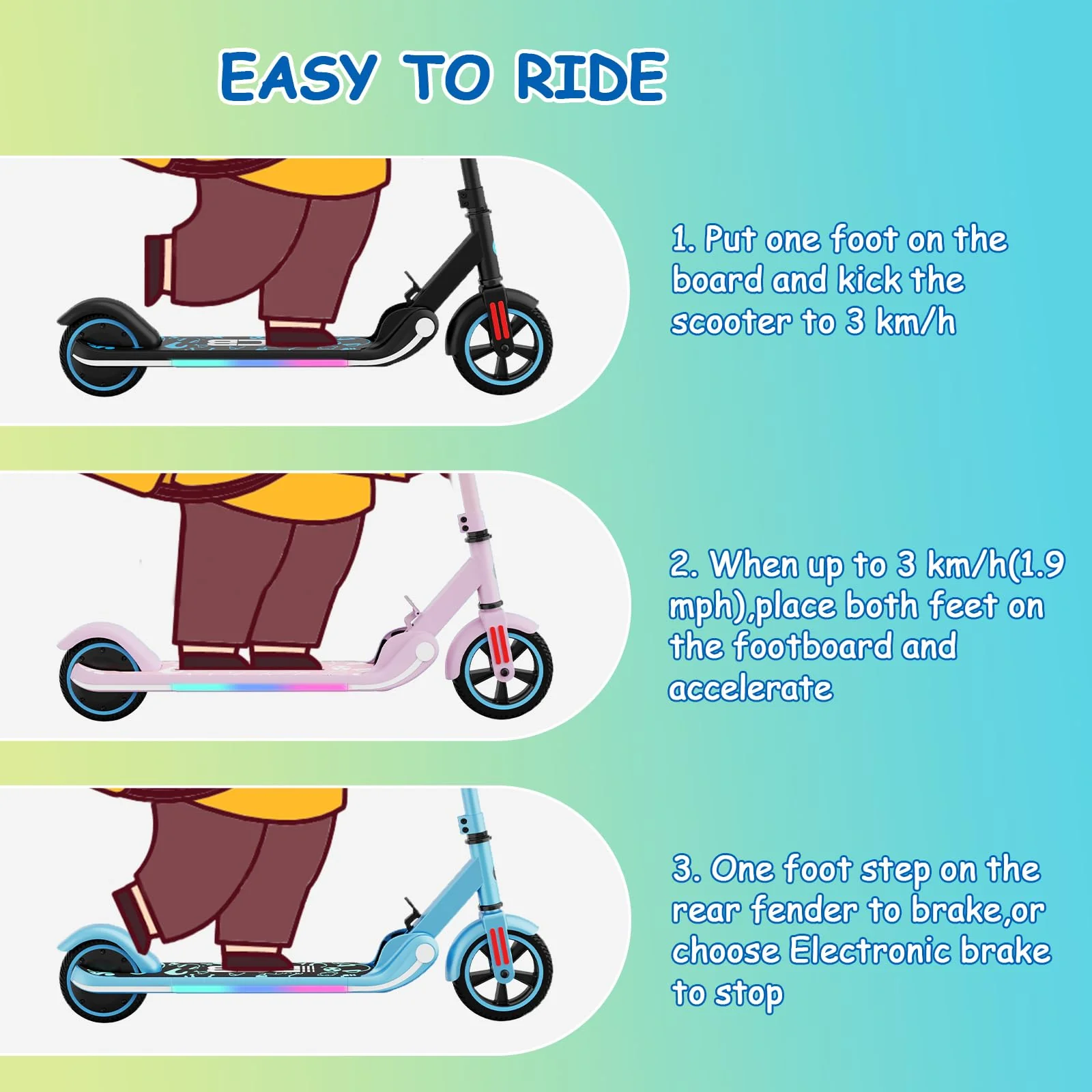 RCB R11 Electric Scooter for Kids 6-12 - Image 11