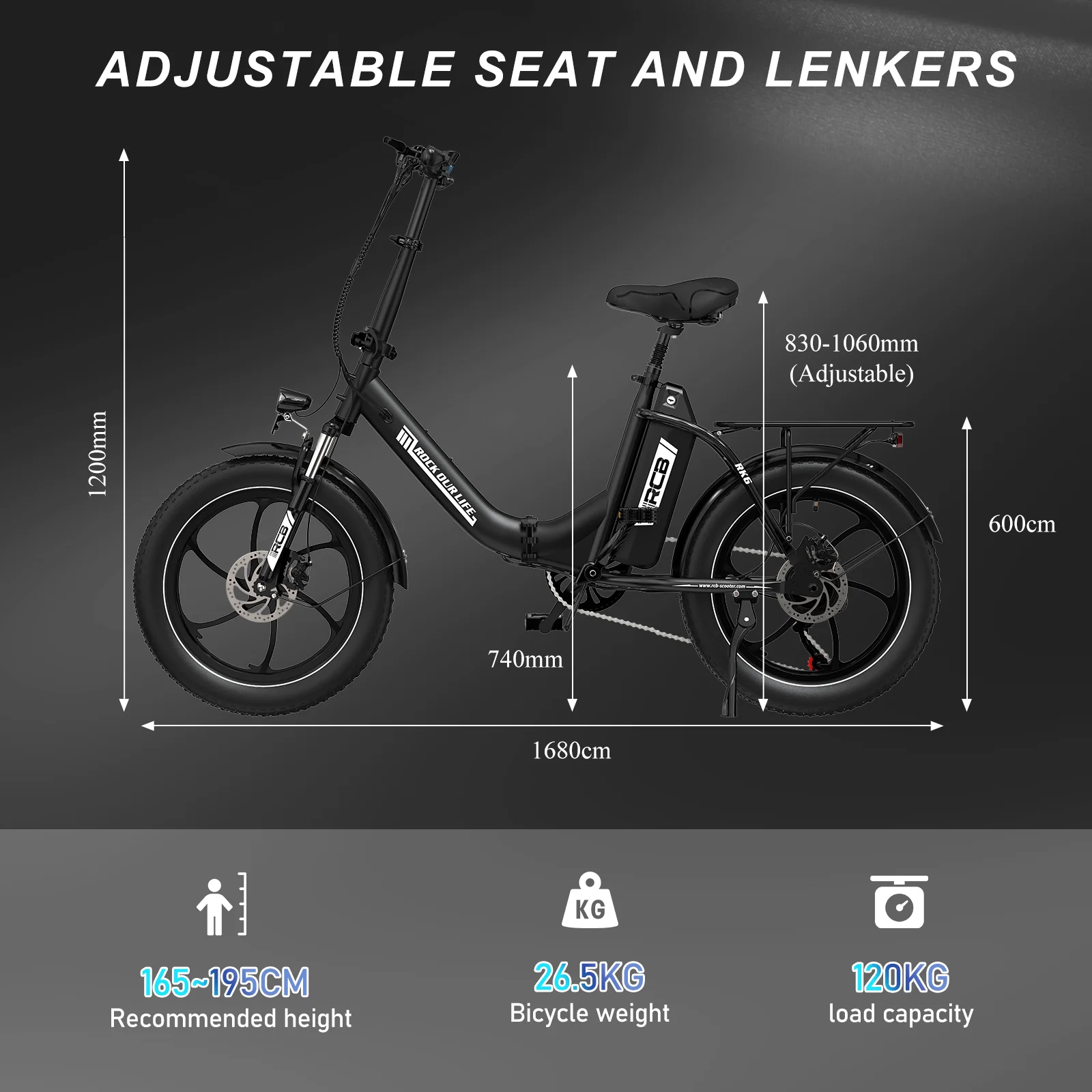 RCB RK6 Fat Tire Folding Electric Bicycle(RCB APP E BIKE) - Image 10