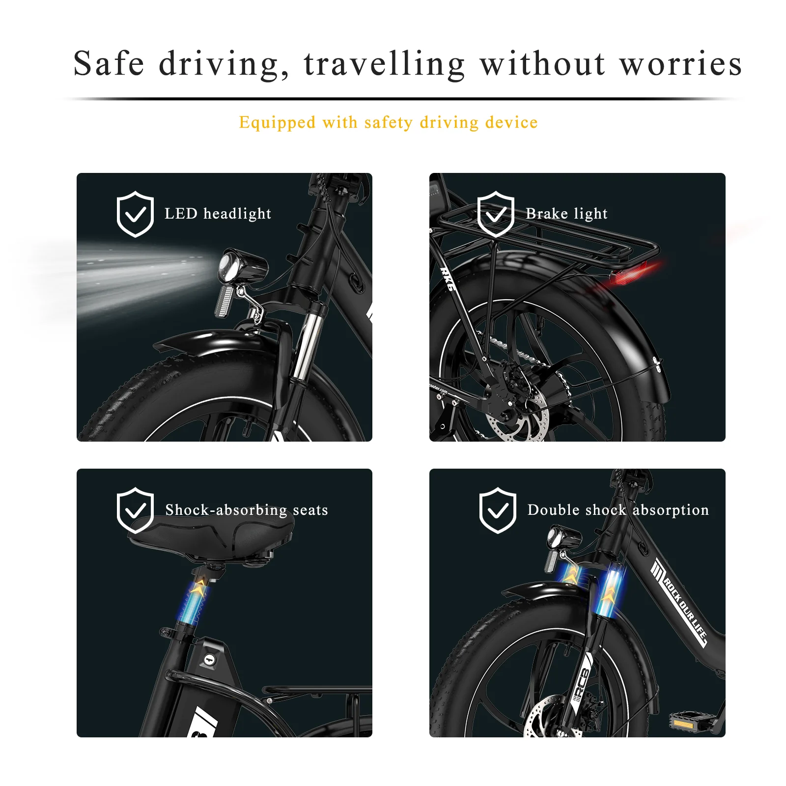 RCB RK6 Fat Tire Folding Electric Bicycle(RCB APP E BIKE) - Image 11