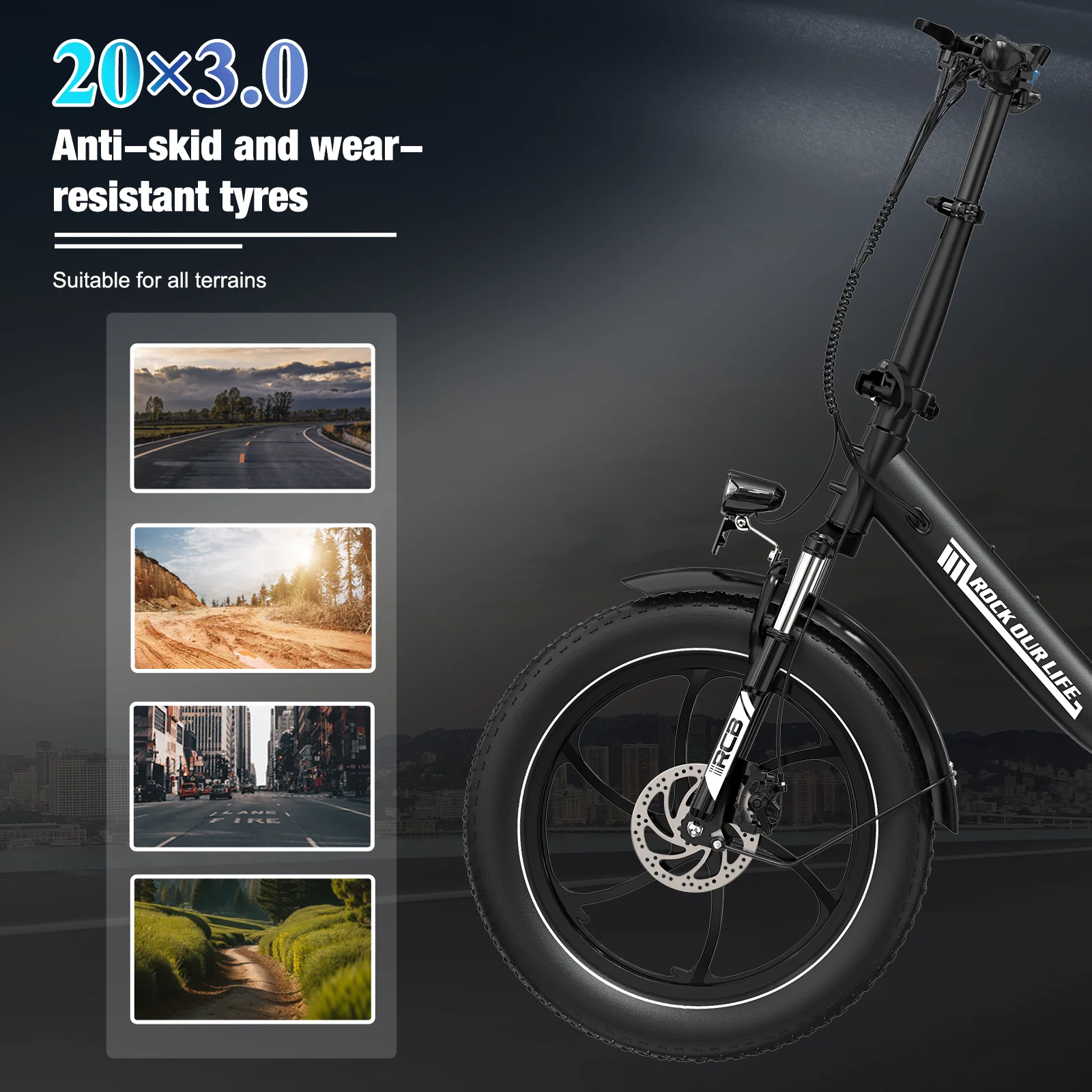 RCB RK6 Fat Tire Folding Electric Bicycle(RCB APP E BIKE) - Image 12