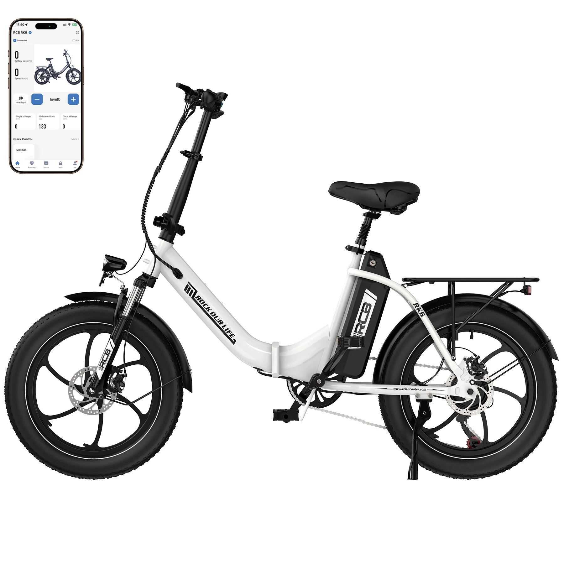 RCB RK6 Fat Tire Folding Electric Bicycle(RCB APP E BIKE) - Image 3