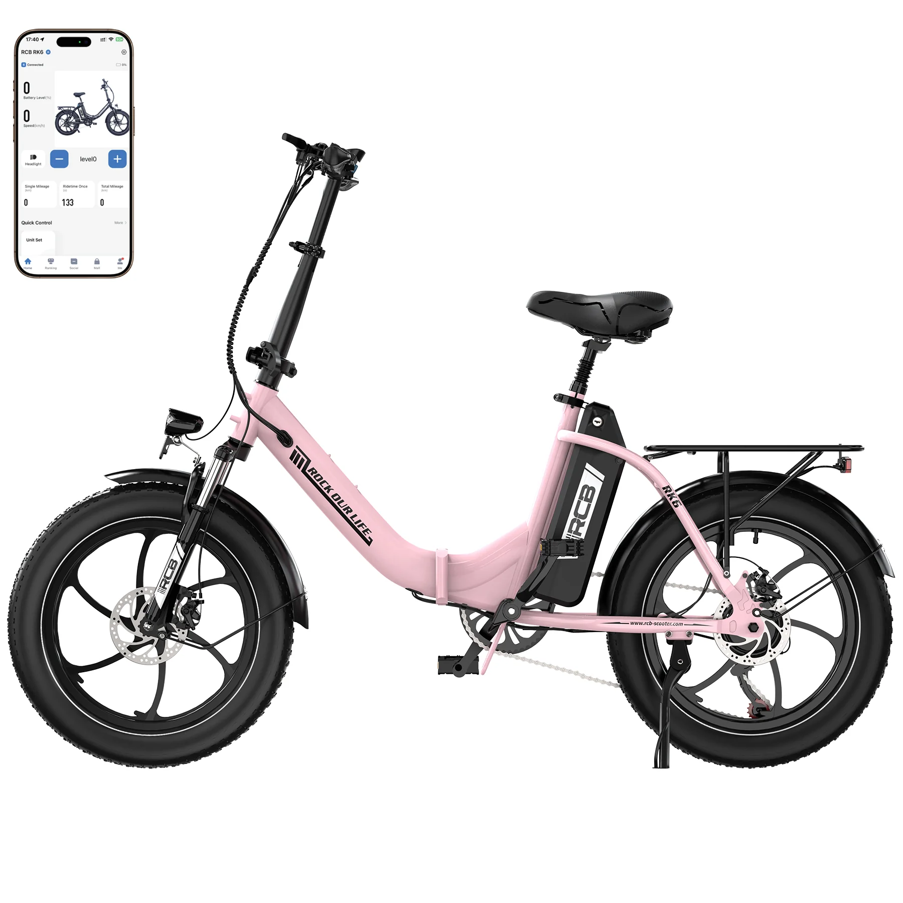 RCB RK6 Fat Tire Folding Electric Bicycle(RCB APP E BIKE) - Image 5
