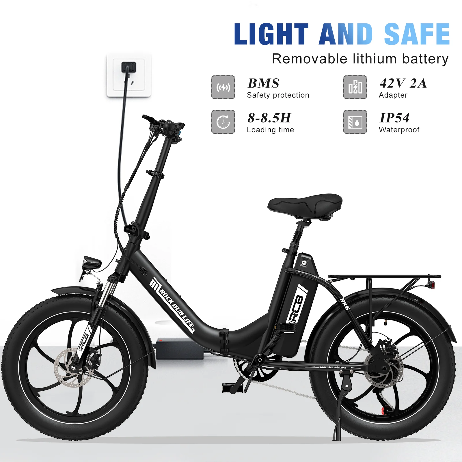 RCB RK6 Fat Tire Folding Electric Bicycle(RCB APP E BIKE) - Image 7