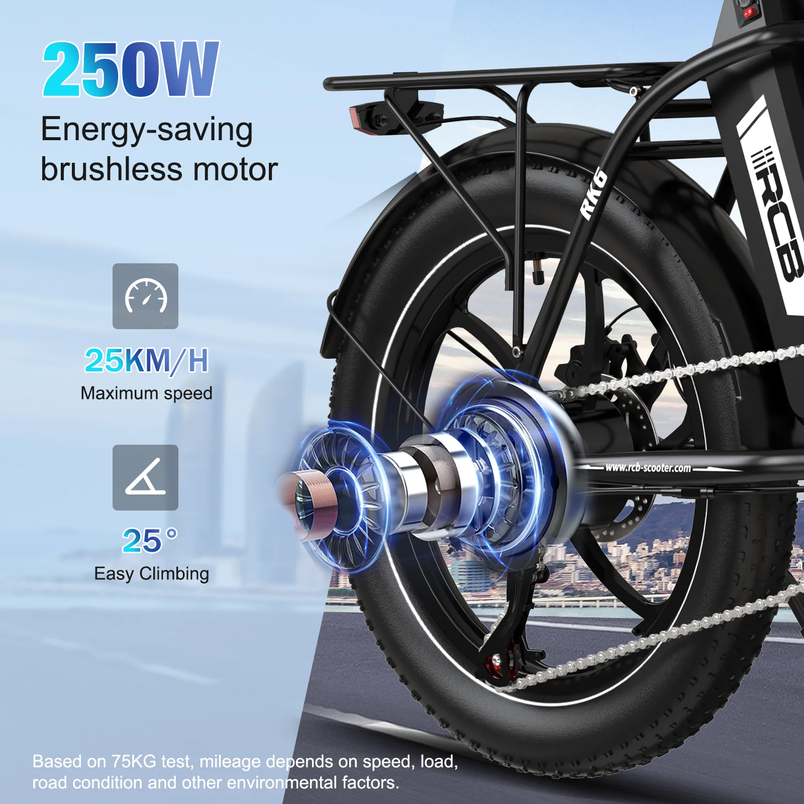 RCB RK6 Fat Tire Folding Electric Bicycle(RCB APP E BIKE) - Image 9